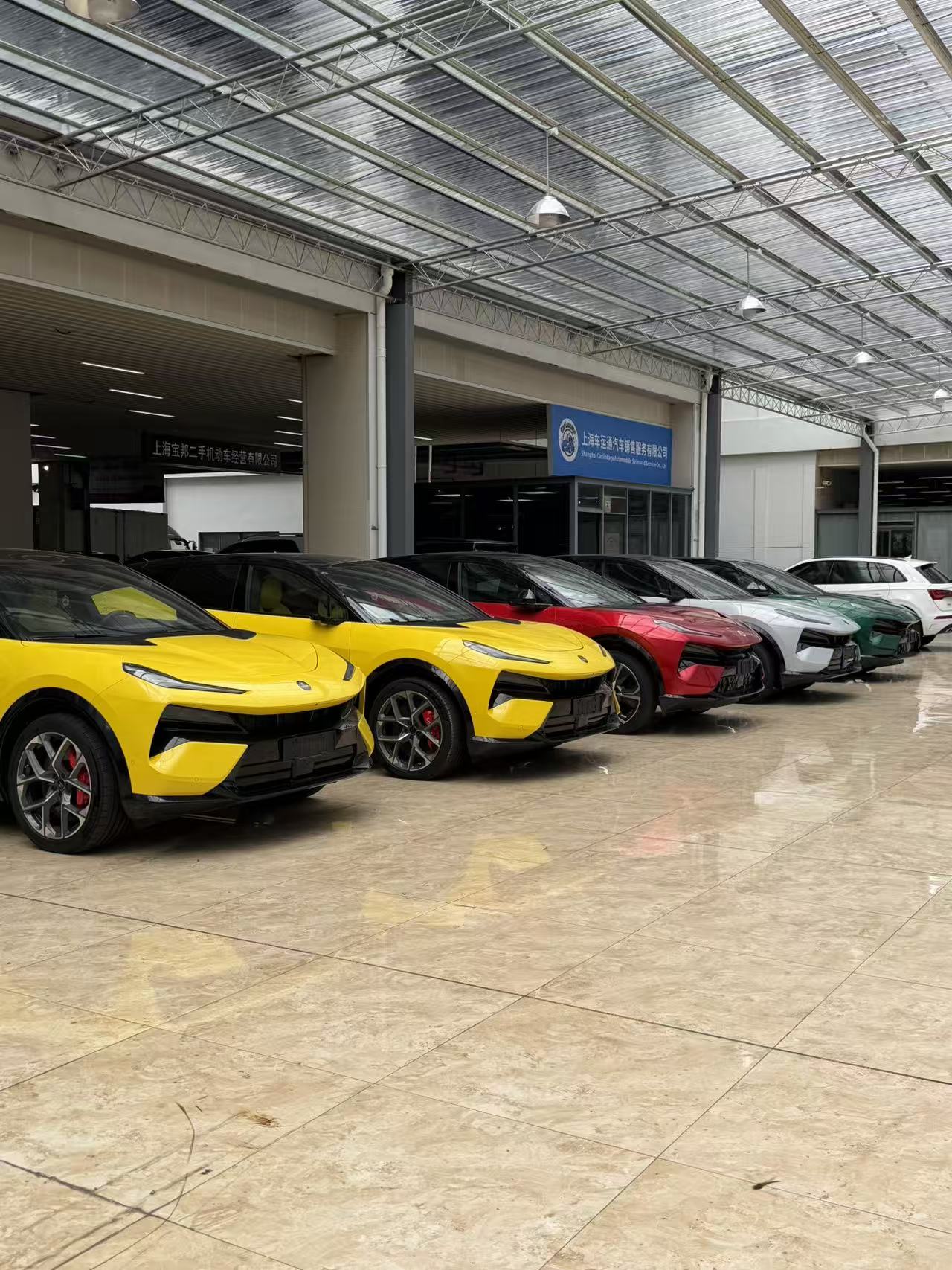 Vehicles displayed at the Shanghai showroom